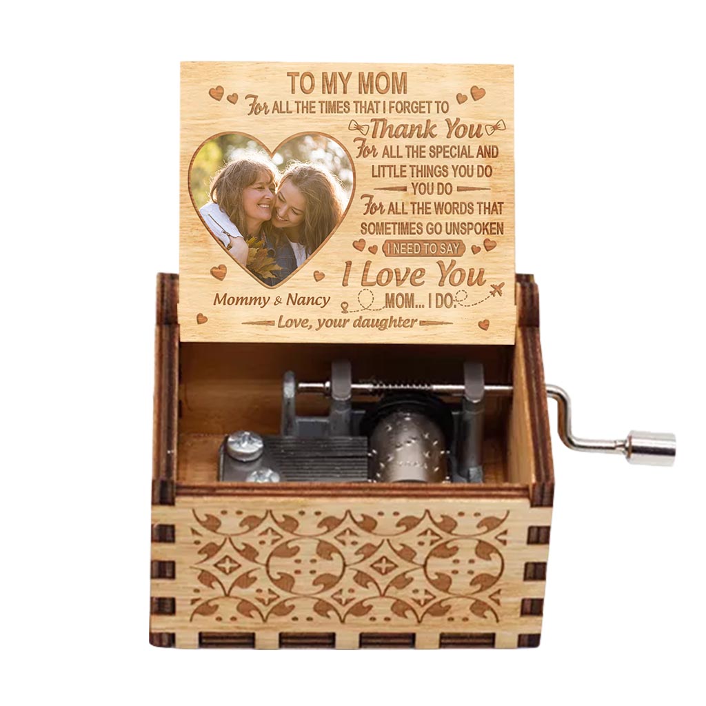 À ma maman - Boîte à musique à manivelle personnalisée pour la fête des mères