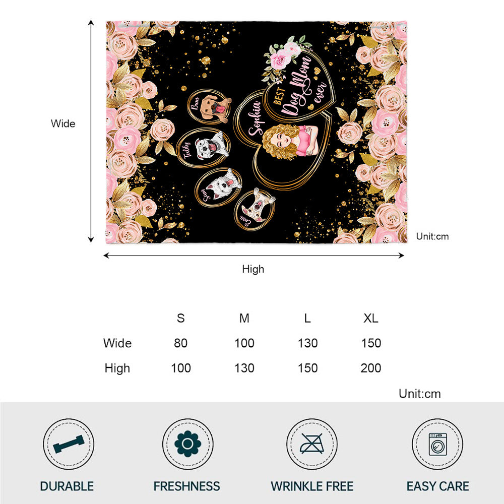 Meilleure maman de chien au monde - Couverture personnalisée pour chien pour la fête des mères