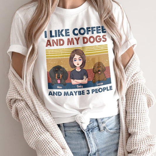 J'aime le café et mon chien - Cadeau pour amoureux des chats - T-shirt et sweat à capuche personnalisés