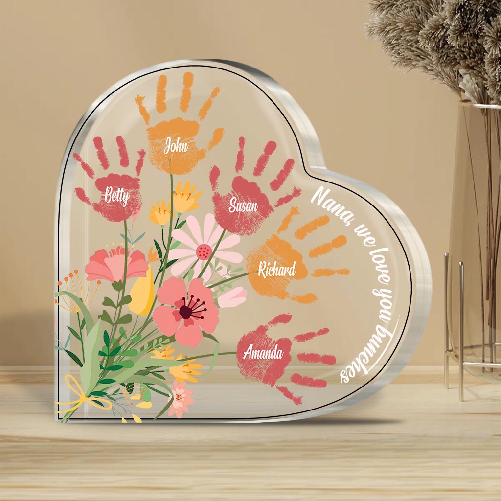 Nana We Love You - Personalized Mother's Day Grandma Custom Shaped Acrylic Plaque