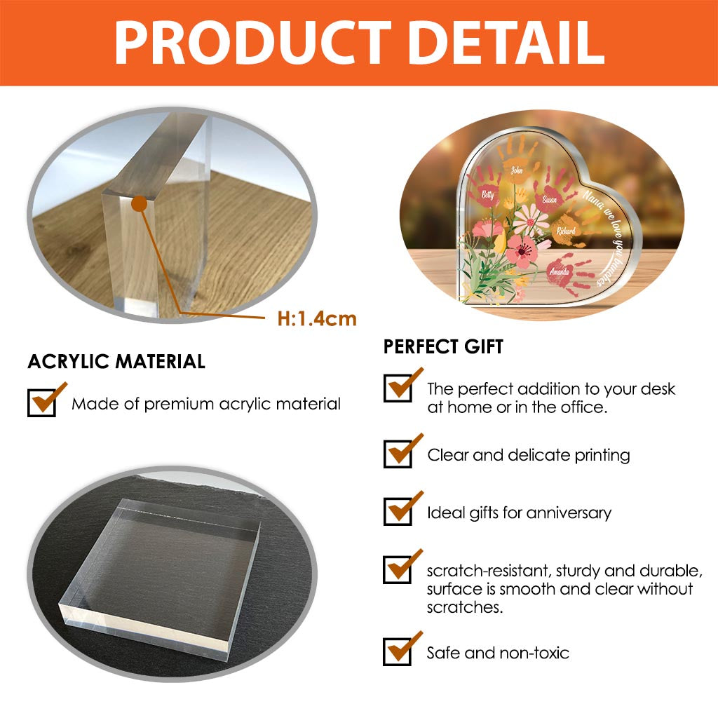 Nana We Love You - Personalized Mother's Day Grandma Custom Shaped Acrylic Plaque