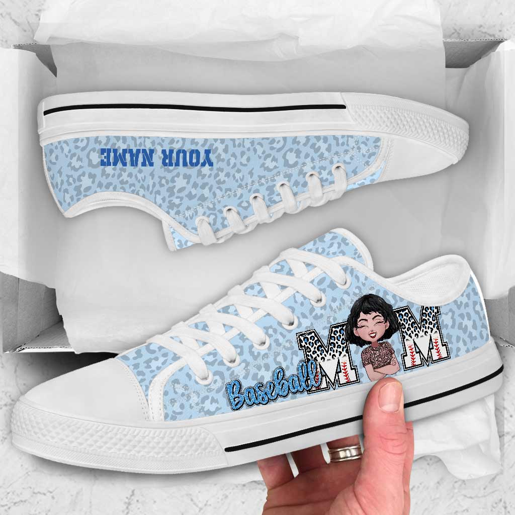 Maman de joueur de baseball - Chaussures de baseball basses personnalisées