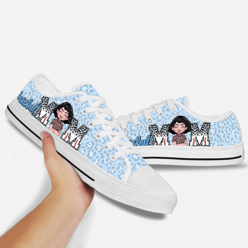 Maman de joueur de baseball - Chaussures de baseball basses personnalisées