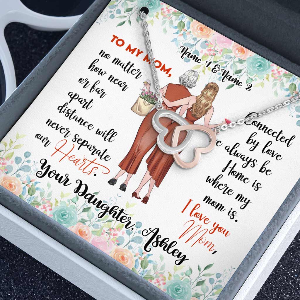 Collier personnalisé Mère et Fille - Deux cœurs