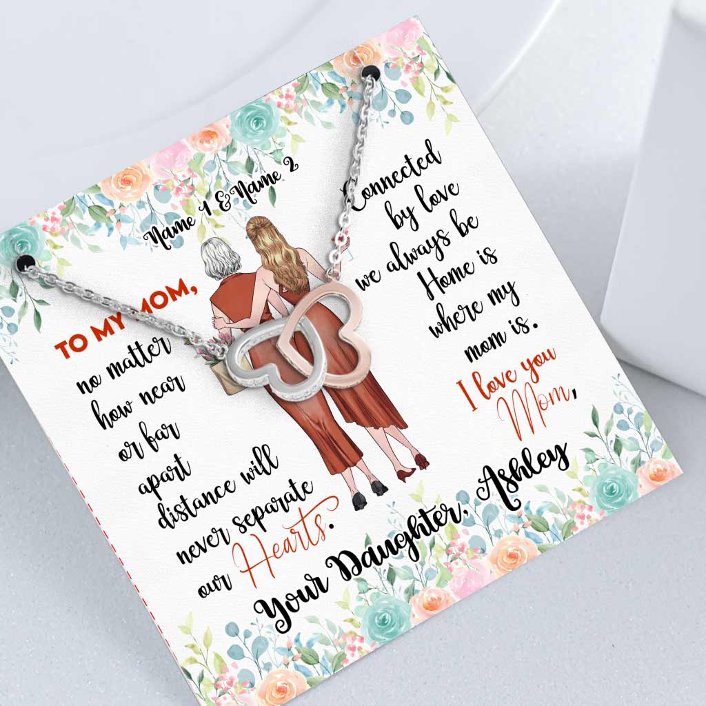 Collier personnalisé Mère et Fille - Deux cœurs