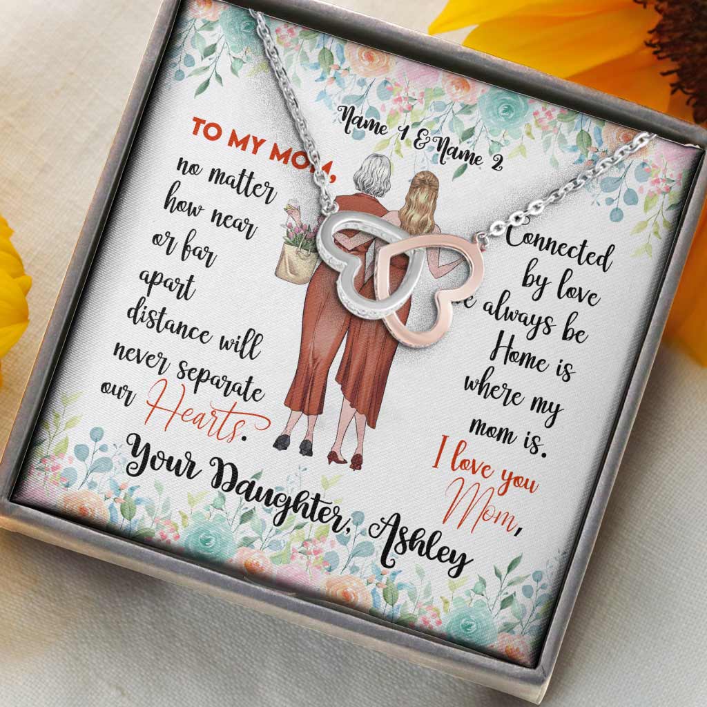 Collier personnalisé Mère et Fille - Deux cœurs