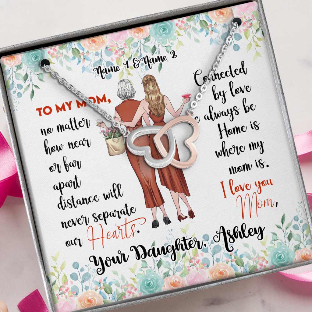 Collier personnalisé Mère et Fille - Deux cœurs