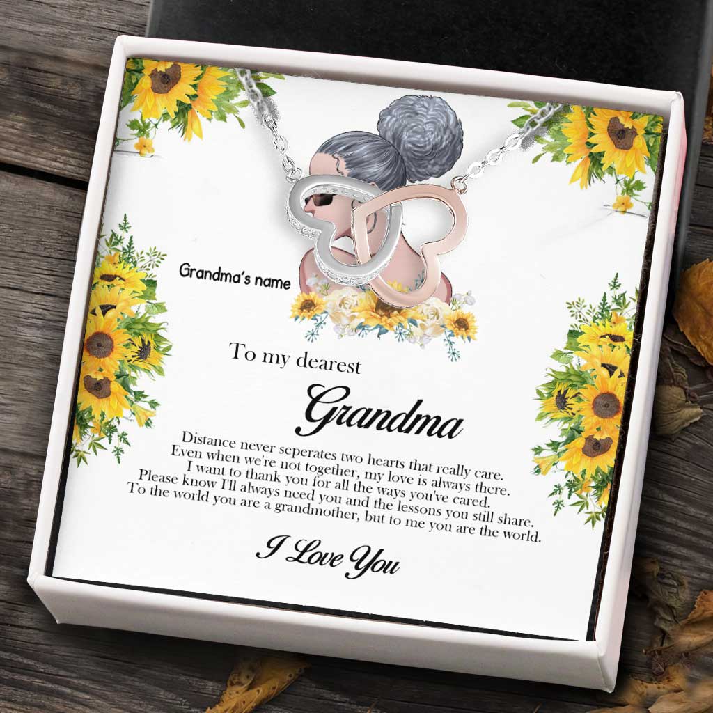 La distance ne sépare jamais deux cœurs qui s'aiment vraiment - Collier personnalisé pour la fête des mères et la grand-mère - Deux cœurs