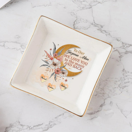 Je t'aime jusqu'à la lune - Porte-bijoux personnalisé pour la fête des mères