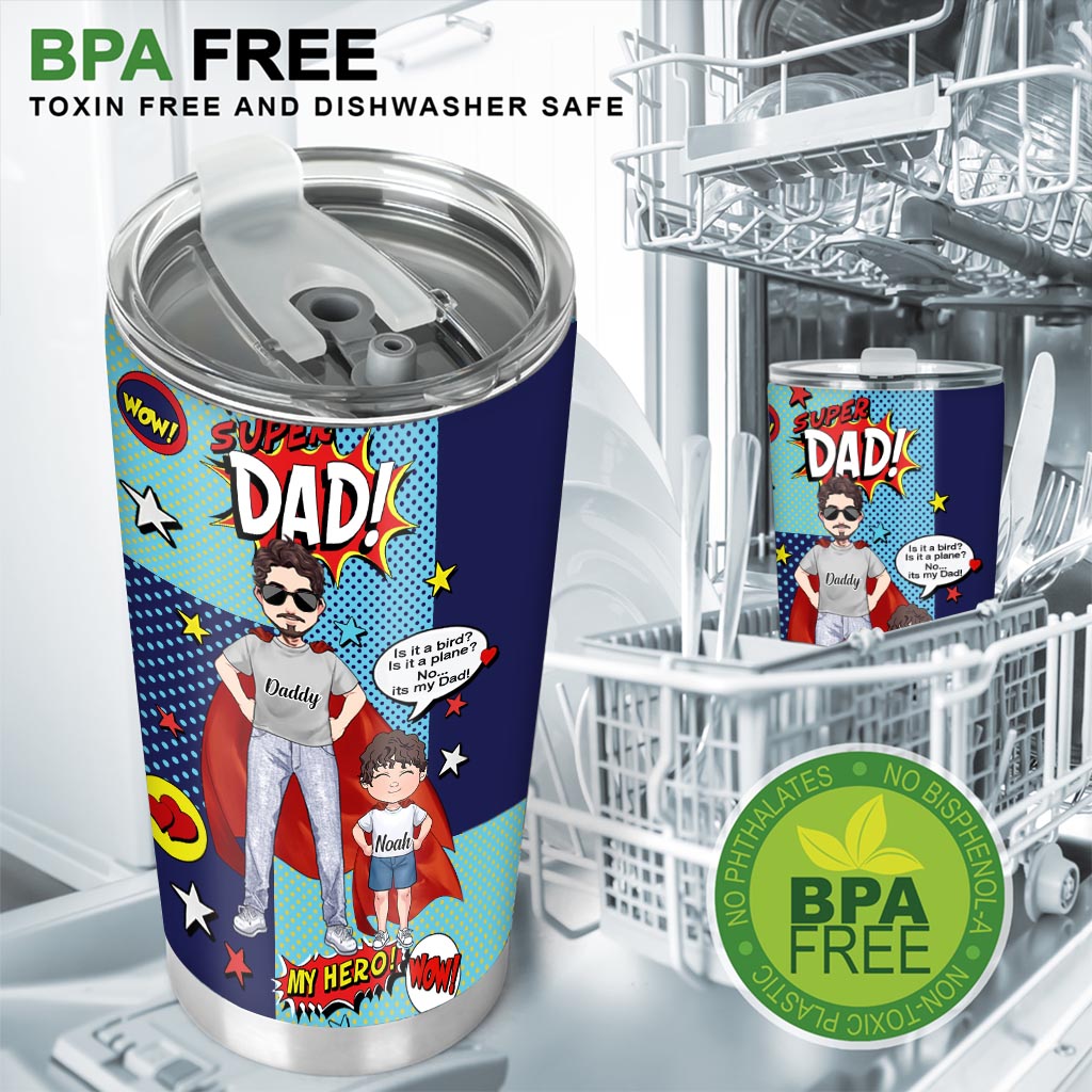 Super Dad Super Hero - Personalized Father's Day Father Tumbler