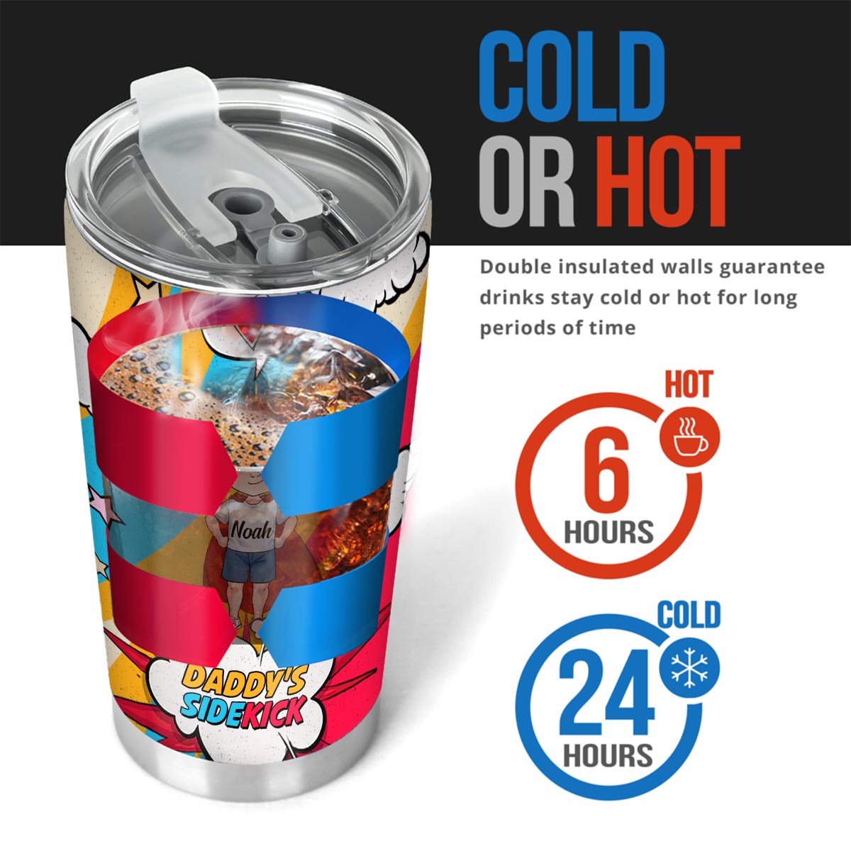 Cher Super Papa - Gobelet isotherme personnalisé pour la fête des pères