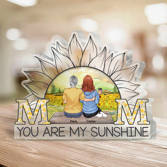 Maman, tu es mon rayon de soleil - Plaque acrylique personnalisée pour la fête des mères