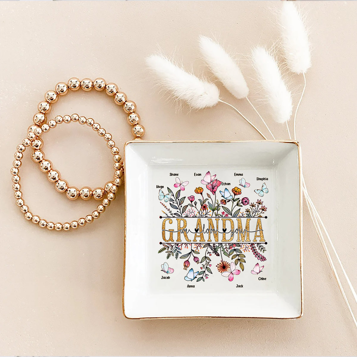 Mamie, on t'aime ! - Porte-bijoux personnalisé pour la fête des mères