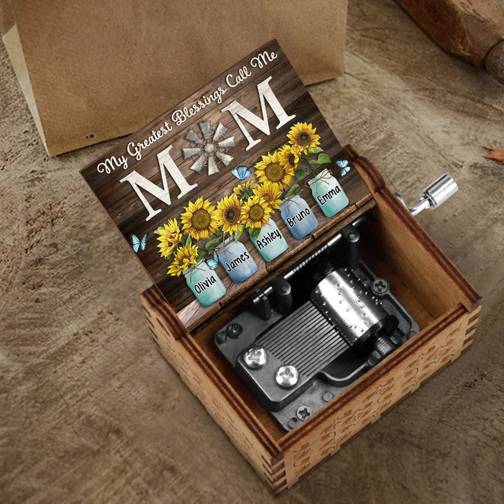 Ma plus grande bénédiction - Boîte à musique à manivelle personnalisée pour la fête des mères