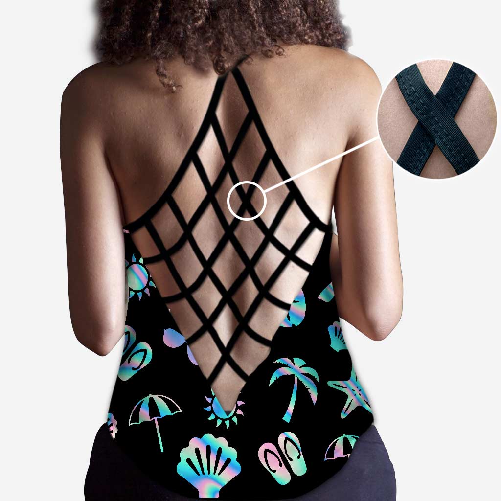 Beach Lovin' Girl - Personalized Sea Lover Cross Tank Top