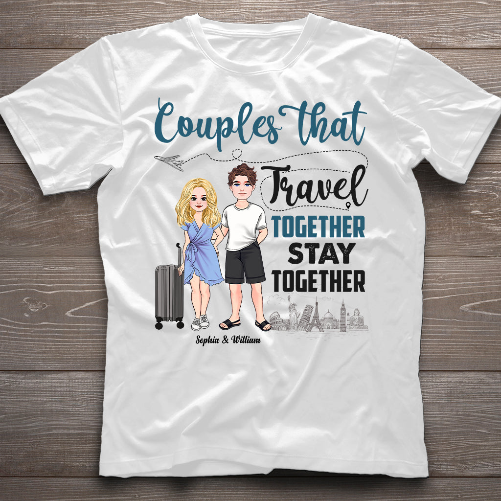 Couple qui voyage ensemble - T-shirt et sweat à capuche de voyage personnalisés