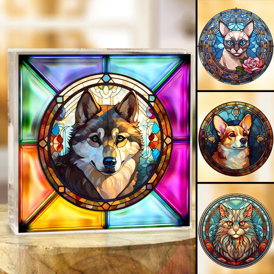 Jolies Pattes - Plaque acrylique personnalisée en forme de chien