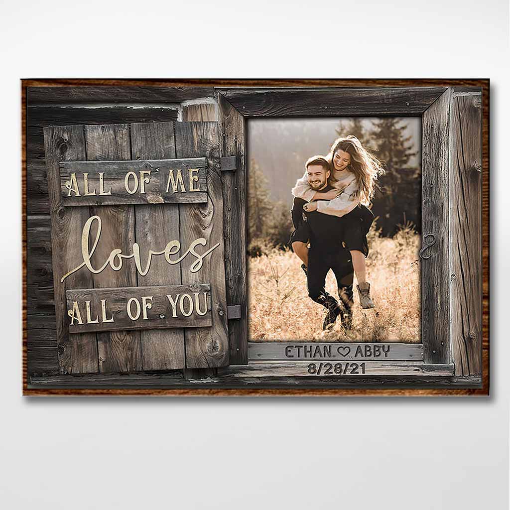 Tout mon être t'aime, toi qui ouvres la fenêtre en bois - Affiche personnalisée pour couple 082021