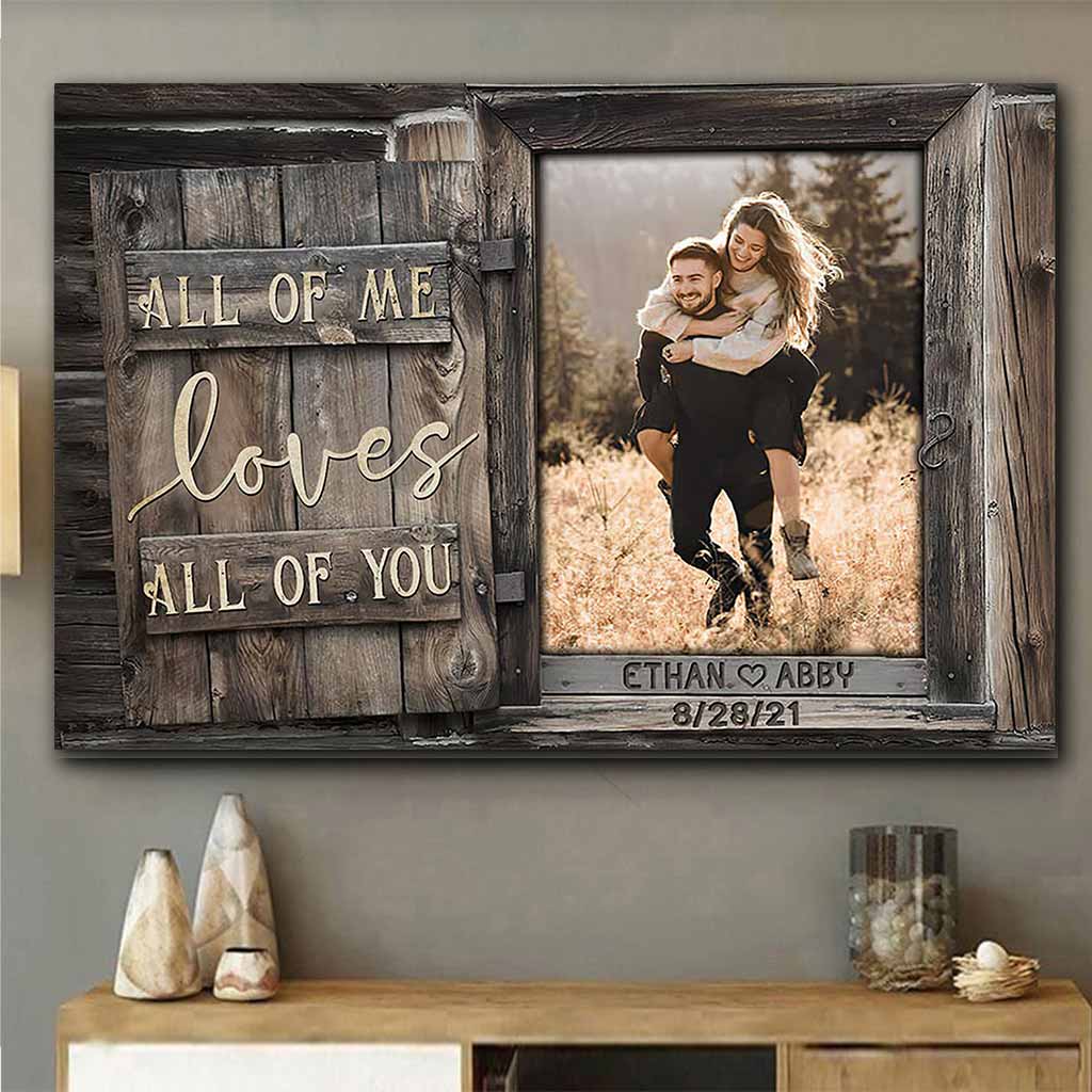 Tout mon être t'aime, toi qui ouvres la fenêtre en bois - Affiche personnalisée pour couple 082021