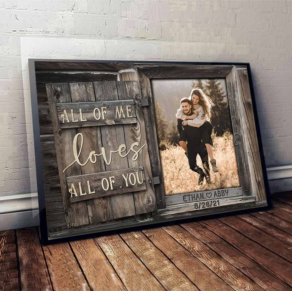 Tout mon être t'aime, toi qui ouvres la fenêtre en bois - Affiche personnalisée pour couple 082021