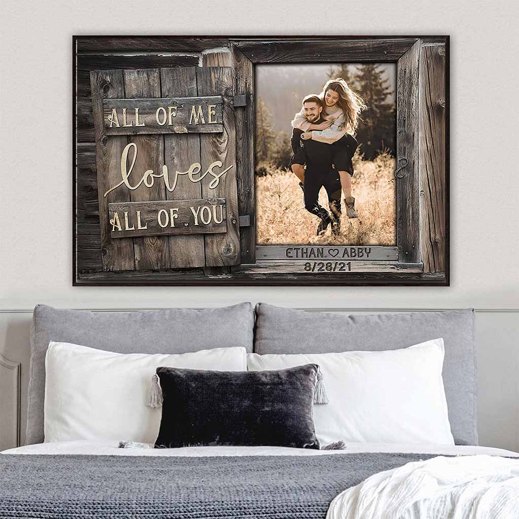 Tout mon être t'aime, toi qui ouvres la fenêtre en bois - Affiche personnalisée pour couple 082021