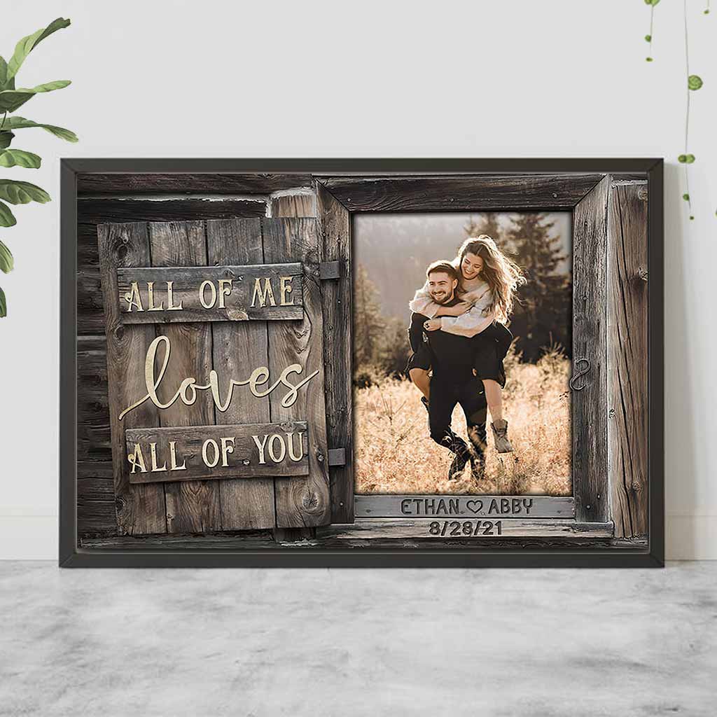 Tout mon être t'aime, toi qui ouvres la fenêtre en bois - Affiche personnalisée pour couple 082021