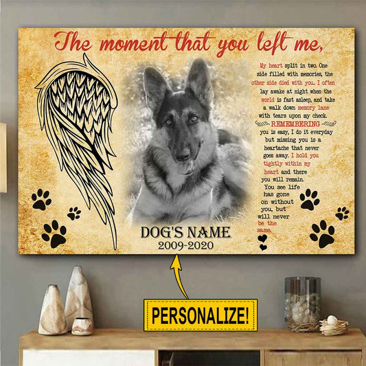Le moment où tu m'as quitté - Affiche personnalisée pour chien