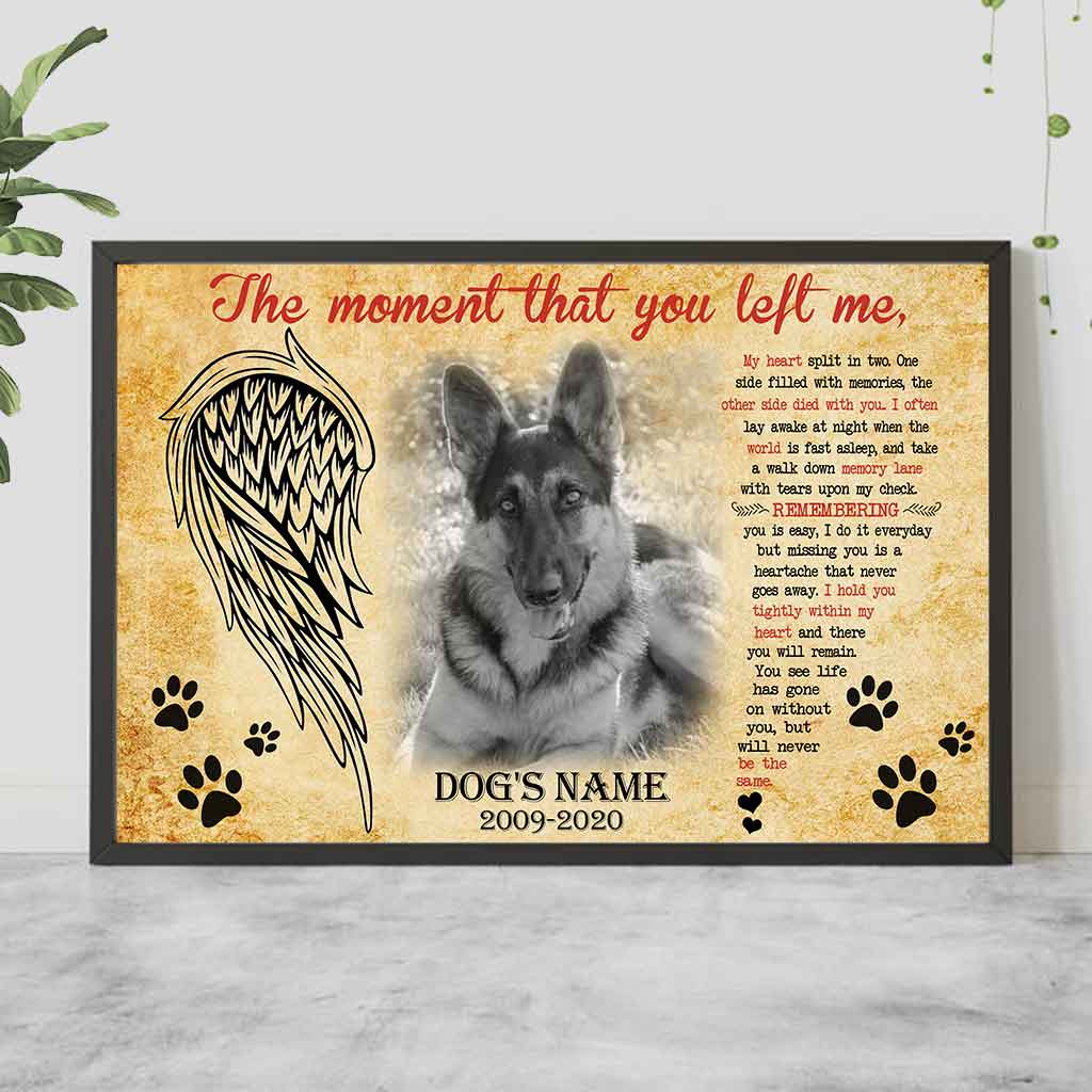 Le moment où tu m'as quitté - Affiche personnalisée pour chien