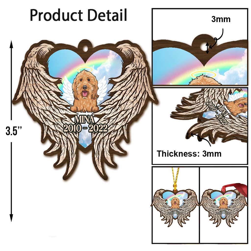 I Will Hold You in My Heart - Personalized Christmas Dog Ornament (Printed On Both Sides)