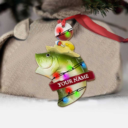Gone Fishing - Personalized Christmas Fishing Ornament (Printed On Both Sides)