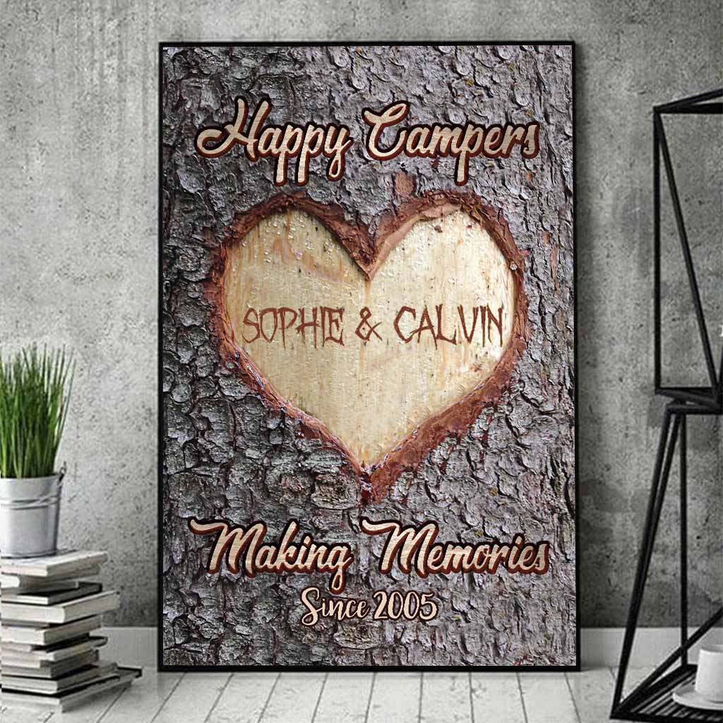 Happy Campers - Affiche de camping personnalisée