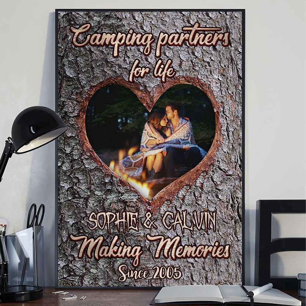 Campeurs heureux - Affiche de camping personnalisée