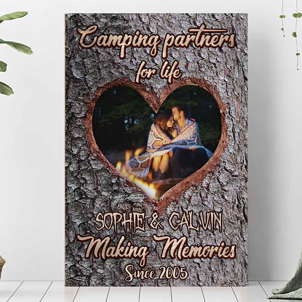 Campeurs heureux - Affiche de camping personnalisée