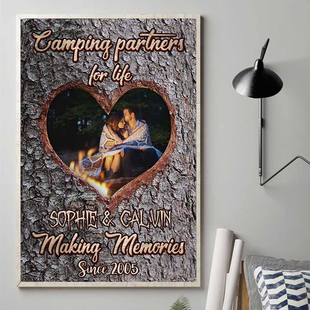 Campeurs heureux - Affiche de camping personnalisée