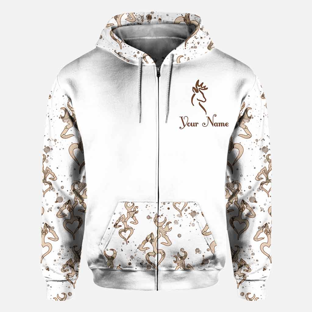 Sa biche, son cerf - T-shirt et sweat à capuche personnalisés pour couples à la chasse.