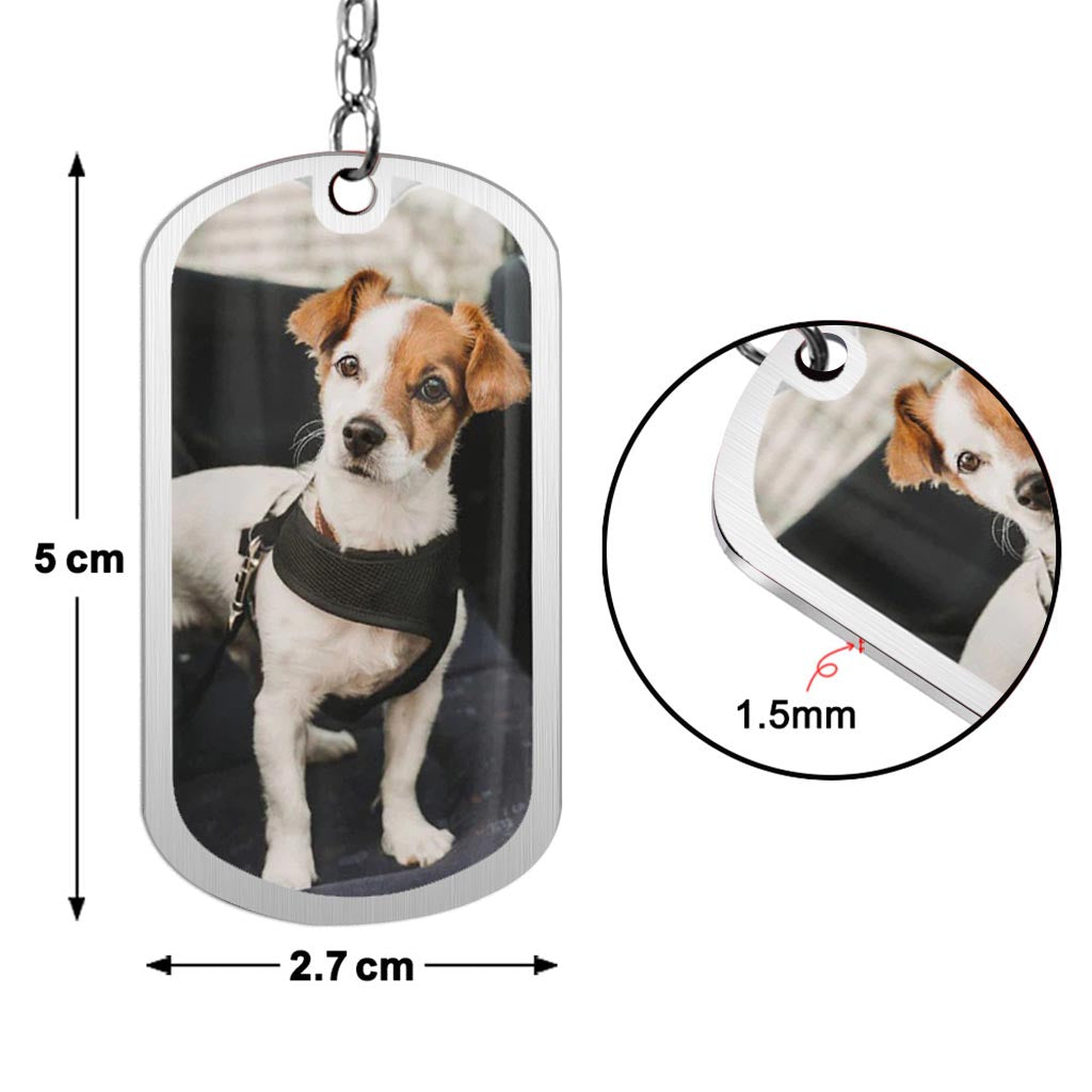 Once By My Side - Personalized Dog Stainless Steel Keychain