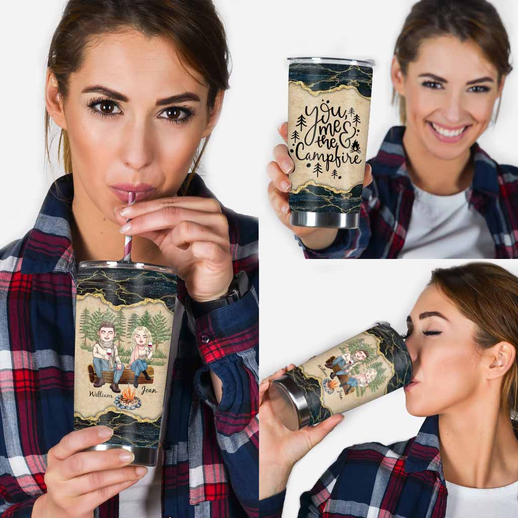Toi, moi et le feu de camp - Gobelet isotherme personnalisé pour couples en camping