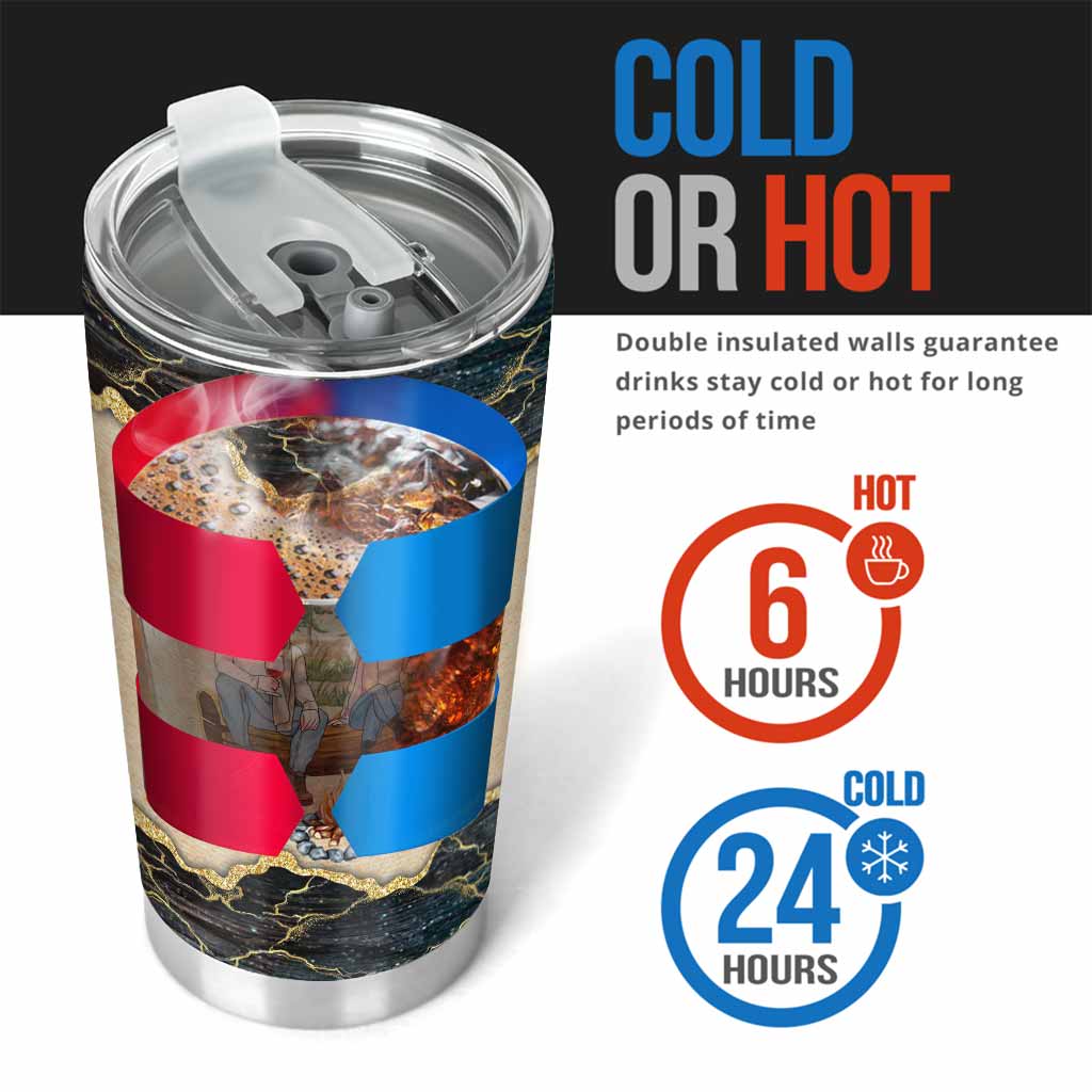 Toi, moi et le feu de camp - Gobelet isotherme personnalisé pour couples en camping