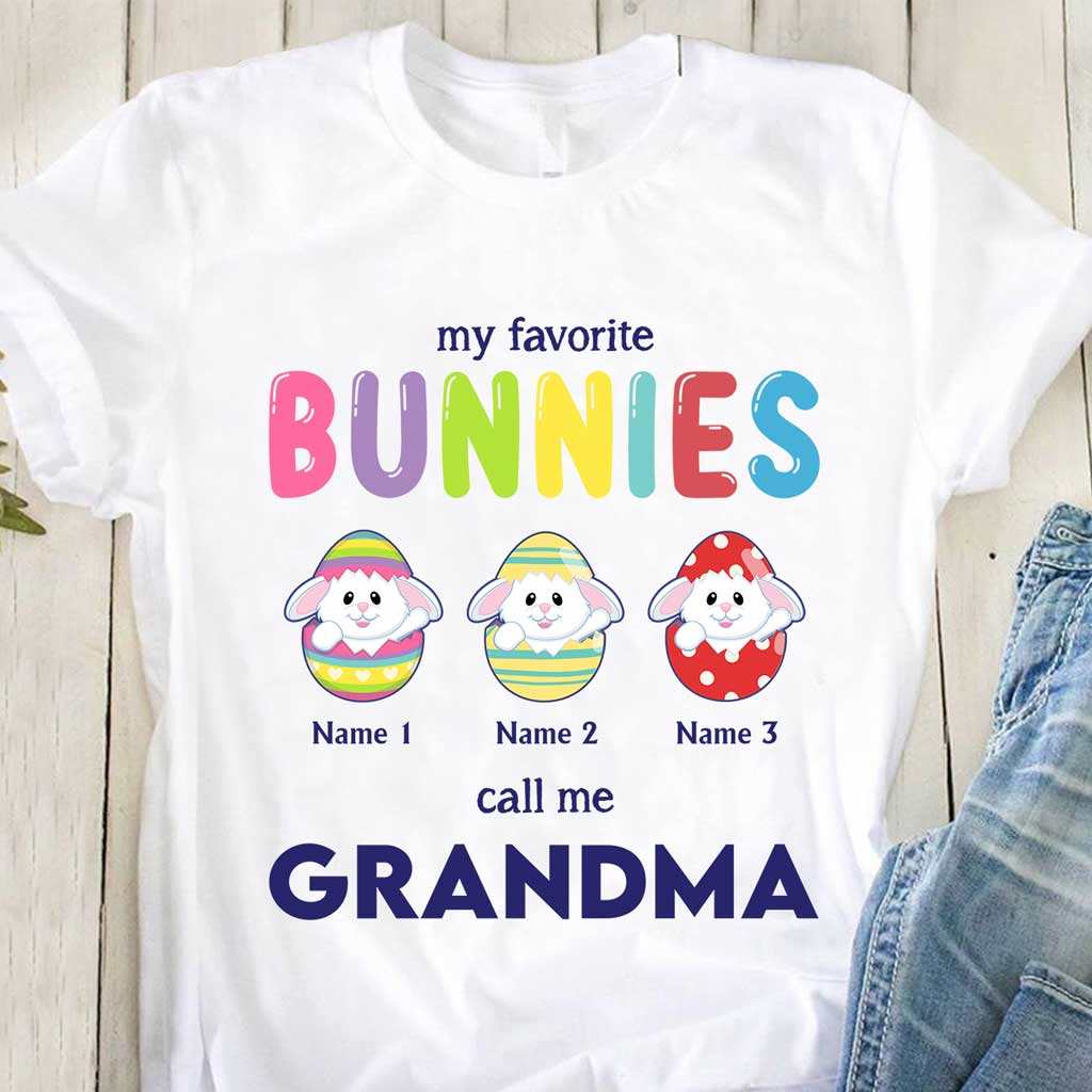 Mes lapins préférés m'appellent grand-mère - T-shirt et sweat à capuche personnalisés pour la fête des mères et Pâques