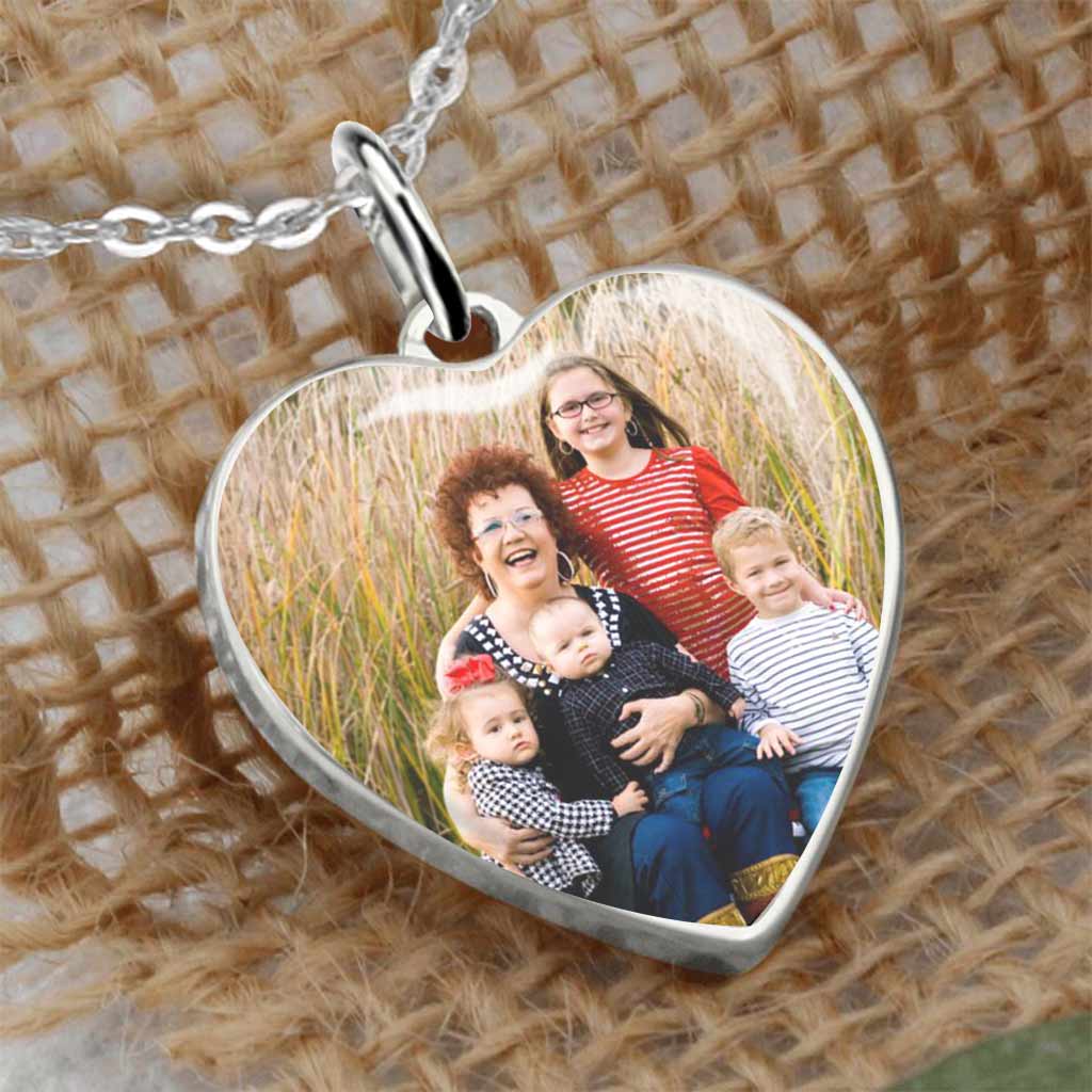 Chaque fois que tu touches ce cœur - Collier pendentif cœur personnalisé pour la fête des mères et pour grand-mère