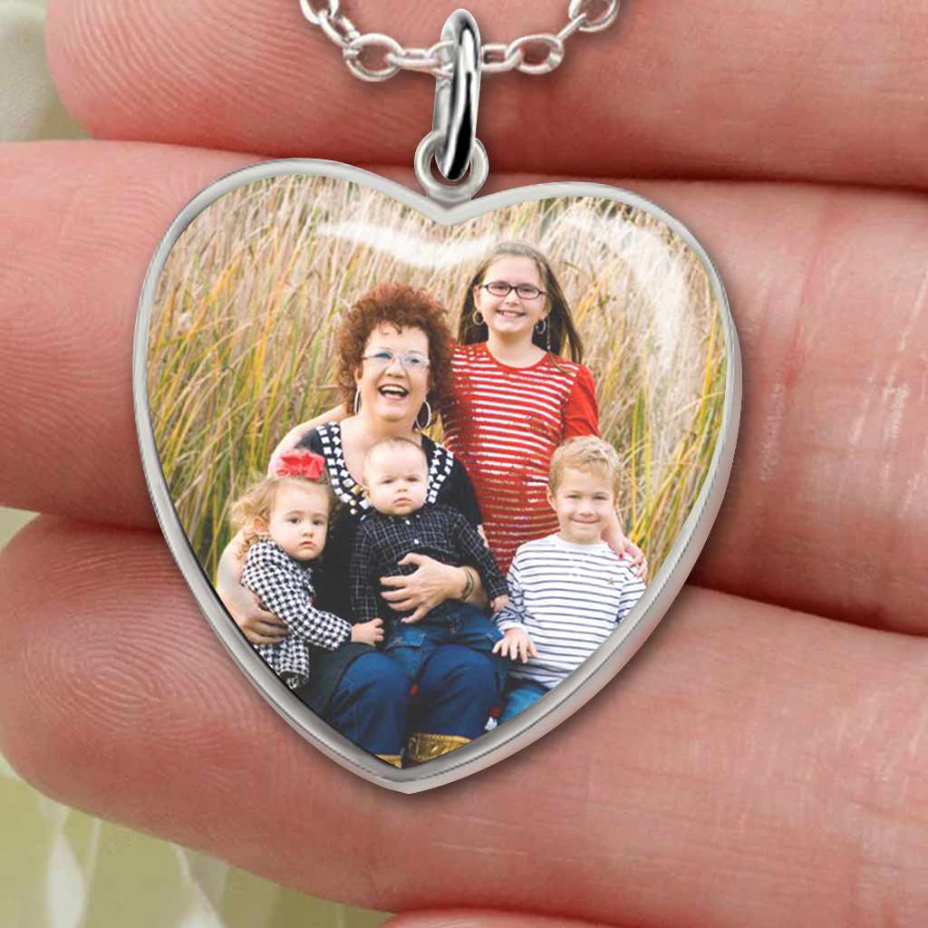 Chaque fois que tu touches ce cœur - Collier pendentif cœur personnalisé pour la fête des mères et pour grand-mère
