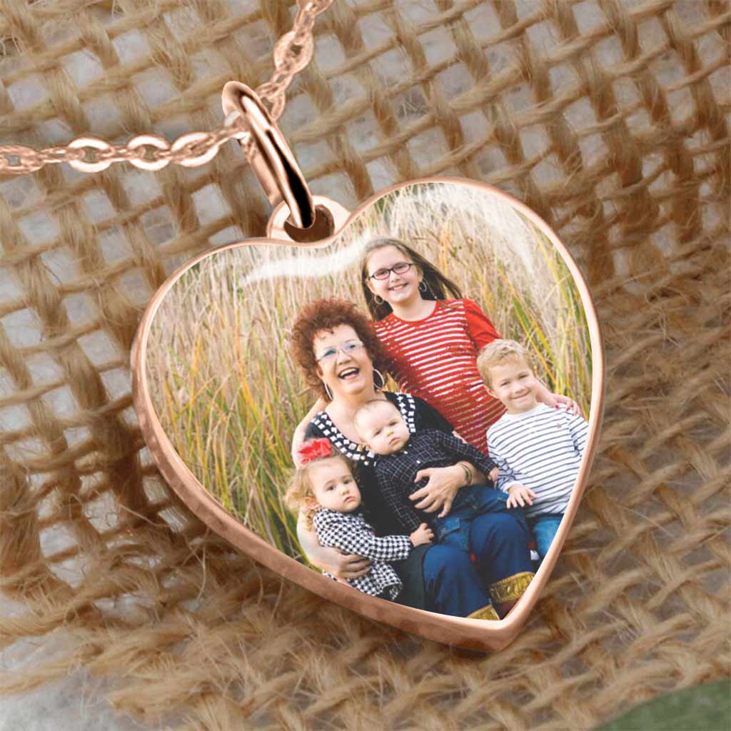 Chaque fois que tu touches ce cœur - Collier pendentif cœur personnalisé pour la fête des mères et pour grand-mère