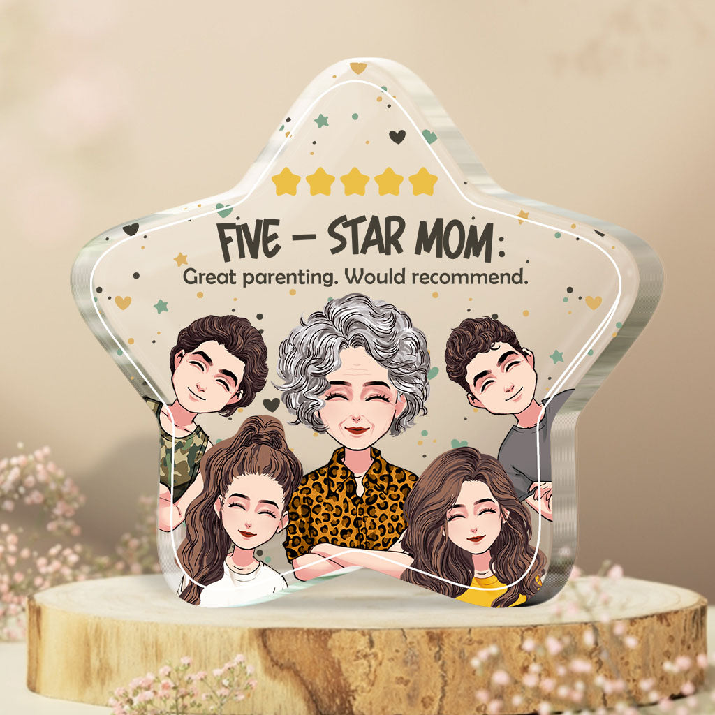 Maman cinq étoiles - Plaque acrylique personnalisée pour la fête des mères
