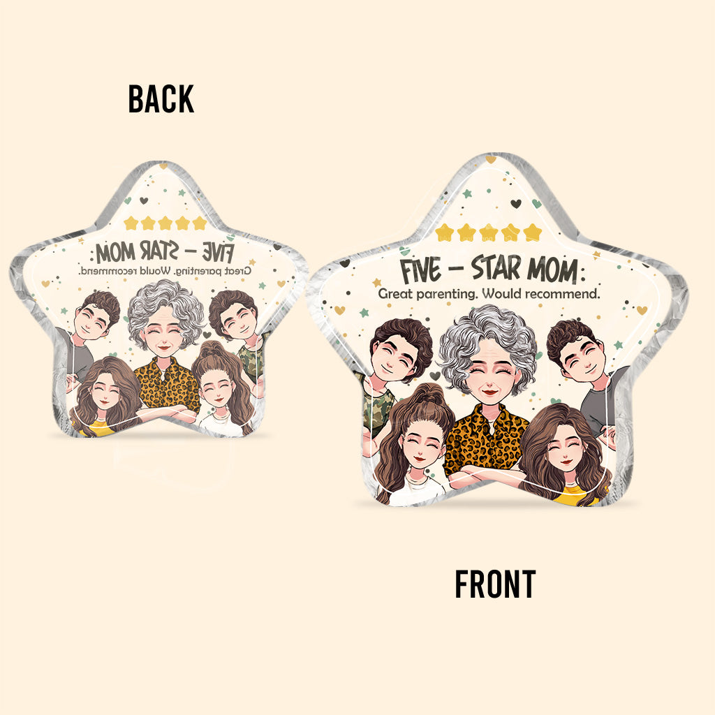 Maman cinq étoiles - Plaque acrylique personnalisée pour la fête des mères