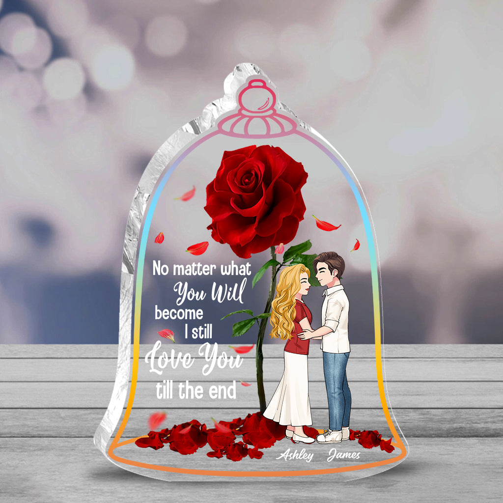 Je t'aimerai toujours jusqu'à la fin - Plaque acrylique personnalisée pour la fête des mères (couple).