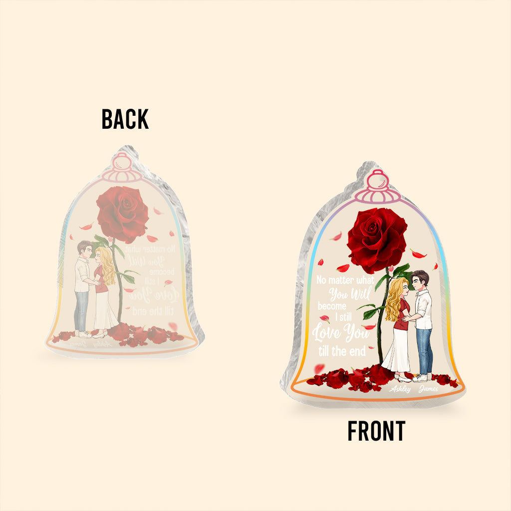 Je t'aimerai toujours jusqu'à la fin - Plaque acrylique personnalisée pour la fête des mères (couple).