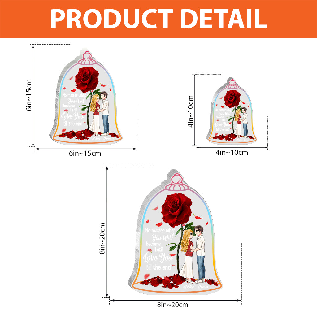 Je t'aimerai toujours jusqu'à la fin - Plaque acrylique personnalisée pour la fête des mères (couple).