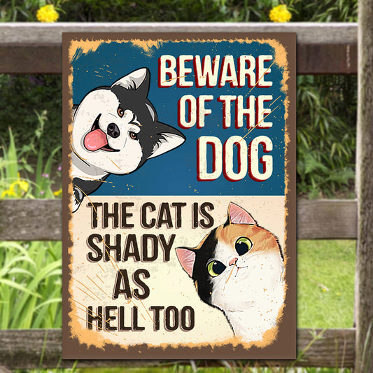 Beware Of The Dog - Personalized Dog Rectangle Metal Sign