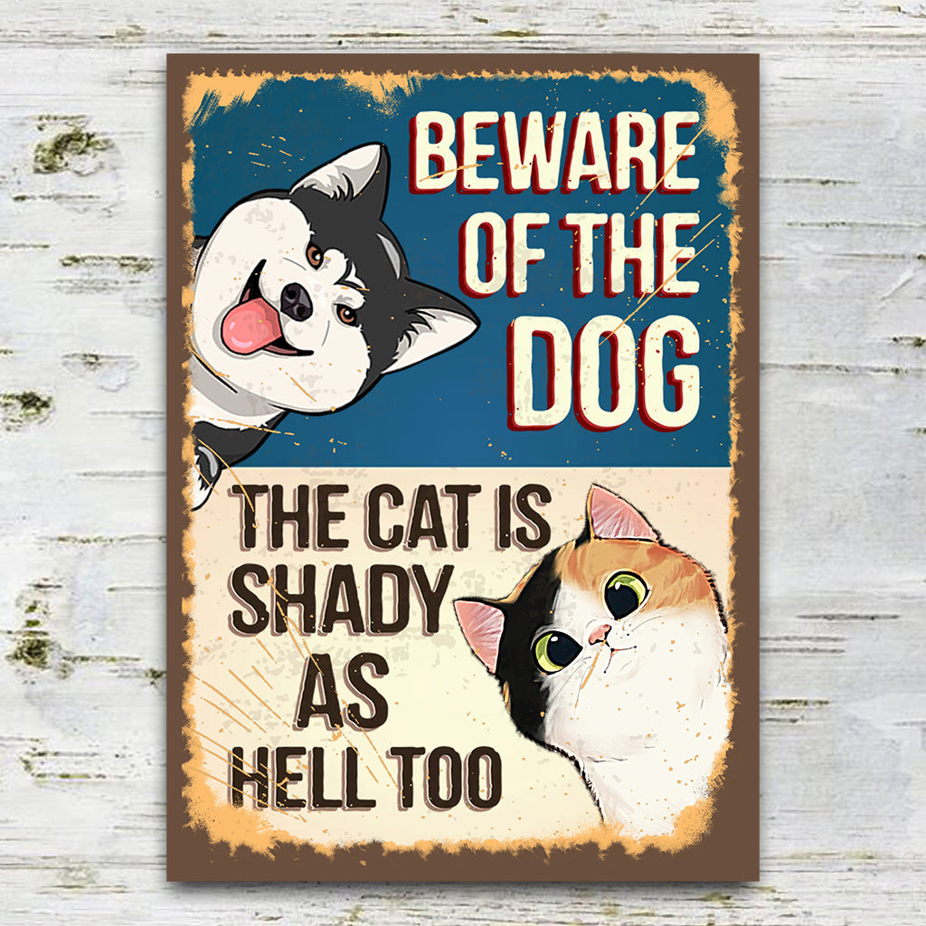 Beware Of The Dog - Personalized Dog Rectangle Metal Sign