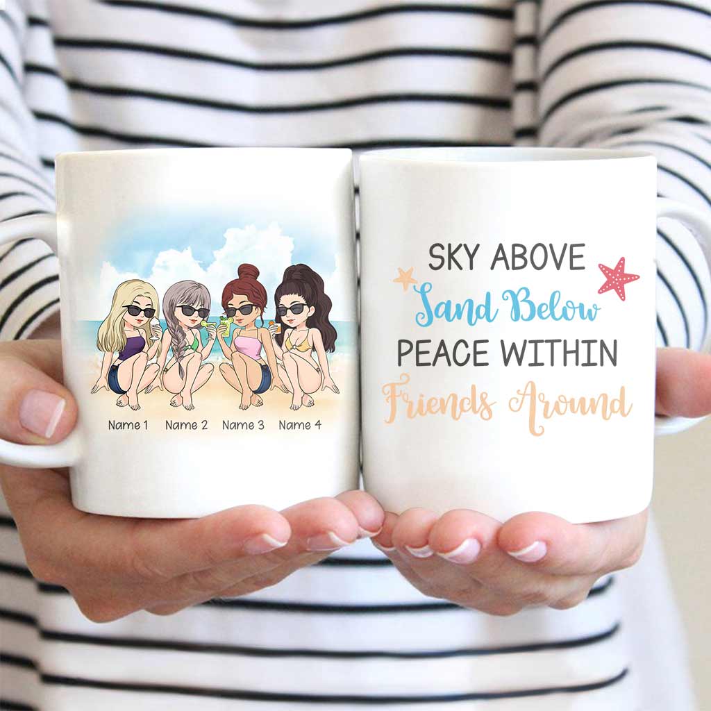 Ciel au-dessus, sable en dessous - Mug personnalisé pour meilleure amie